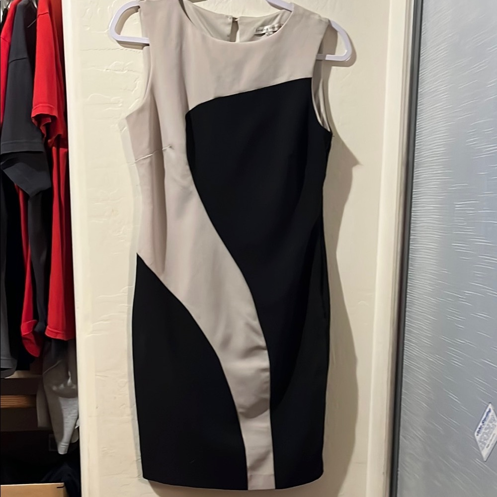 Elegant Black and Cream Dress GUC